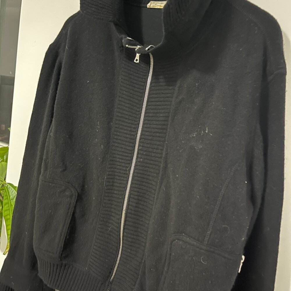 Valentino Black Knit Oversized Zip Sweater - Picture 5 of 9